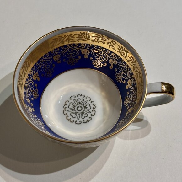 Porzellanmalerei Parbus Bavaria Cobalt Blue 22K Gold Porcelain Demitasse Cup - Picture 10 of 15